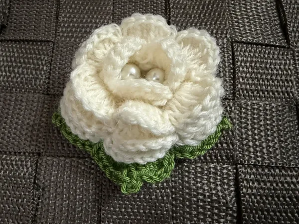 Hand-Crocheted Wool Flower Accessory